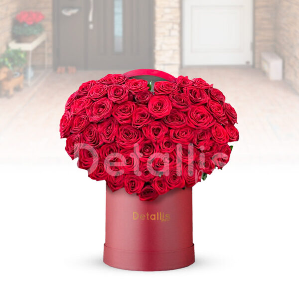 Gran Corazón de rosas en caja