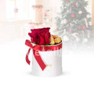 Caja de rosas y ferrero rocher